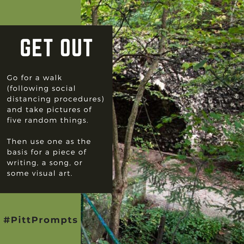 Prompt: Get out! Go for a walk, following social distancing procedures, and take pictures of five random things. Then use one as the basis for a piece of writing, a song, or some visual art.